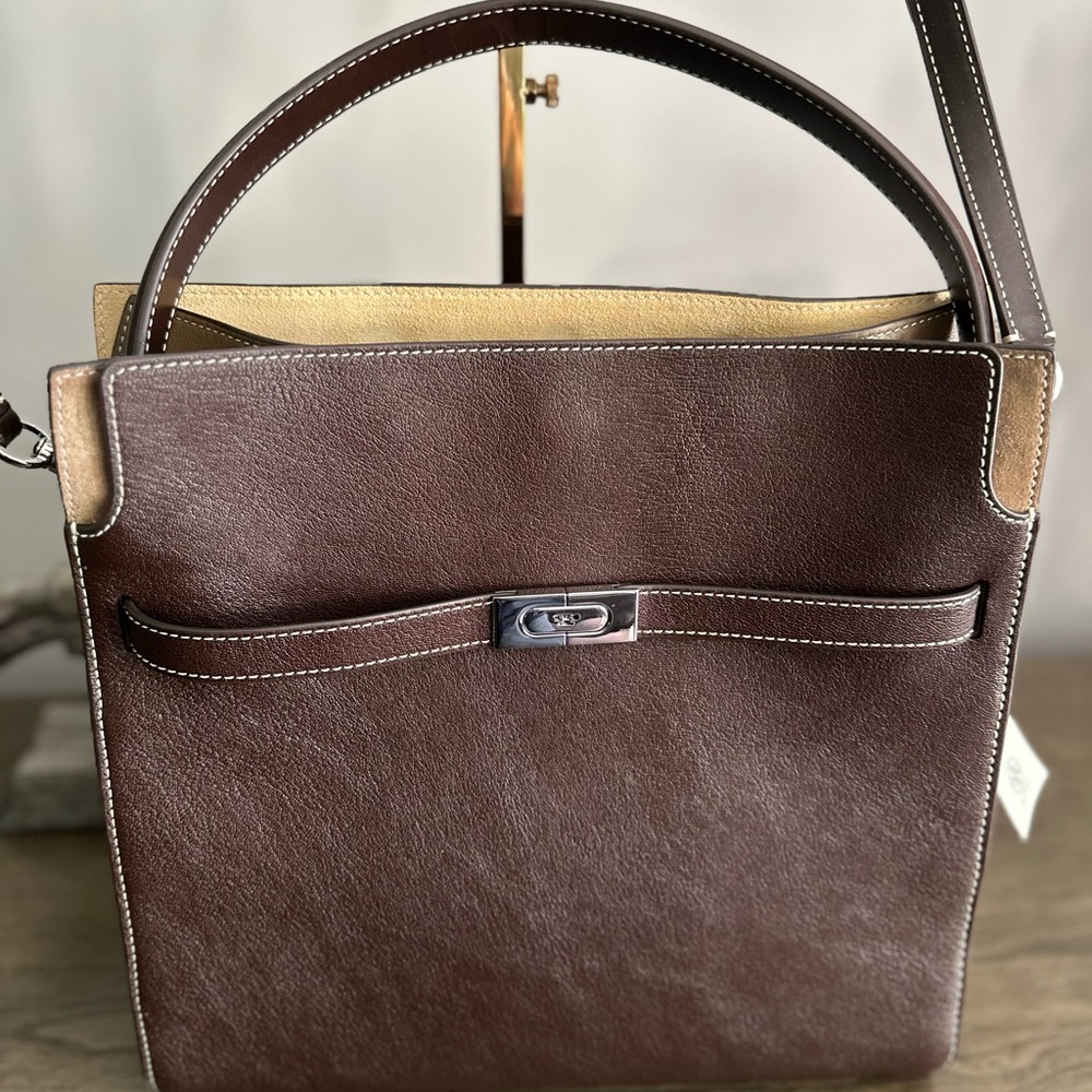 NWT Tory Burch Dark Brown Leather Tote